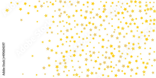 Star confetti. Golden casual confetti background. Bright design pattern. Vector template with gold stars. Suitable for your design, cards, invitations, gift, vip