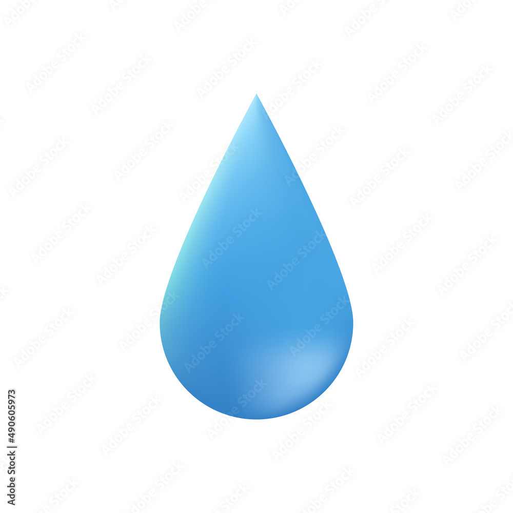 A drop icon on a white background. Vector realistic symbol raindrop. A drop icon on a white background. Vector realistic symbol raindrop.