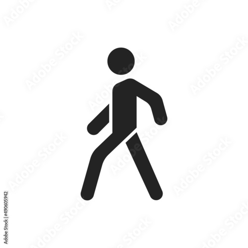 Man walk icon. Vector symbol pedestrian. Simple people icon.