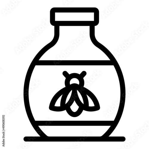 Honey bee bottle icon outline vector. Nectar propolis. Food pollen