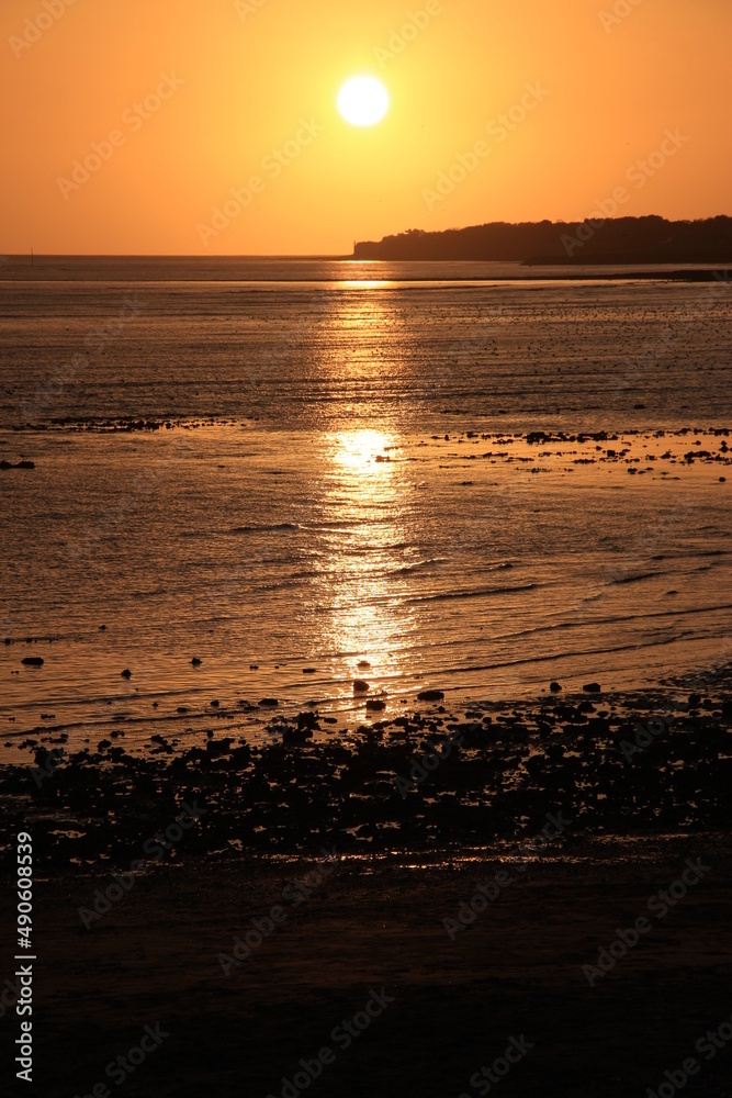 Coucher de soleil sur la plage de la Concurrence, La Rochelle