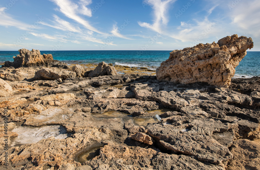 Ayia Napa rocky coastline, Cyprus.