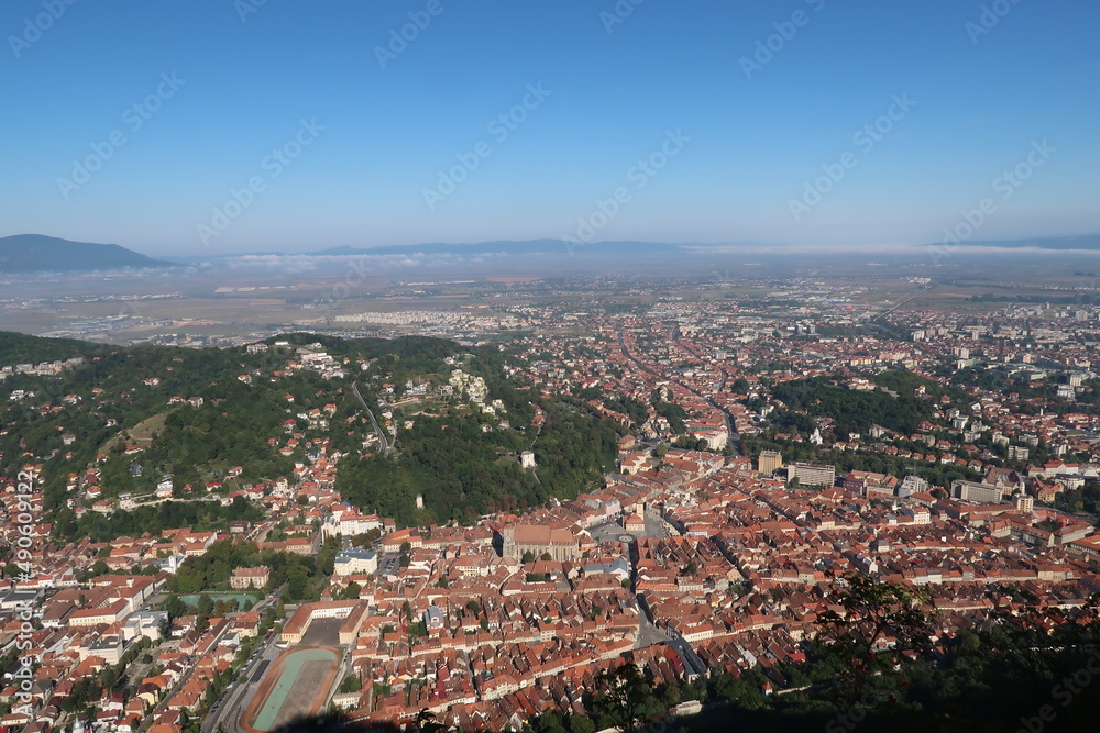 Spectacular view onto Brasov from its view point