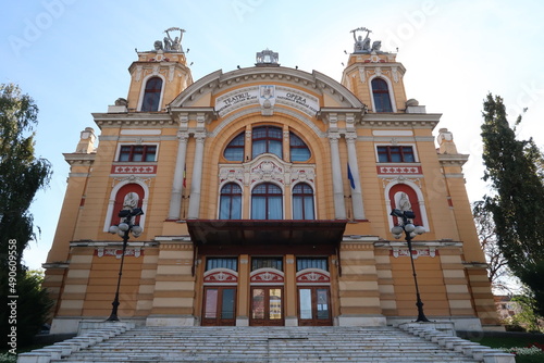 View onto the front of Cluj-Napocas famous Lucian Blaga National Theatre photo