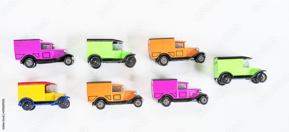 Fototapeta premium Old Fashioned Die Cast Delivery Trucks