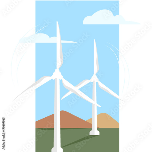 Wind turbine in the field