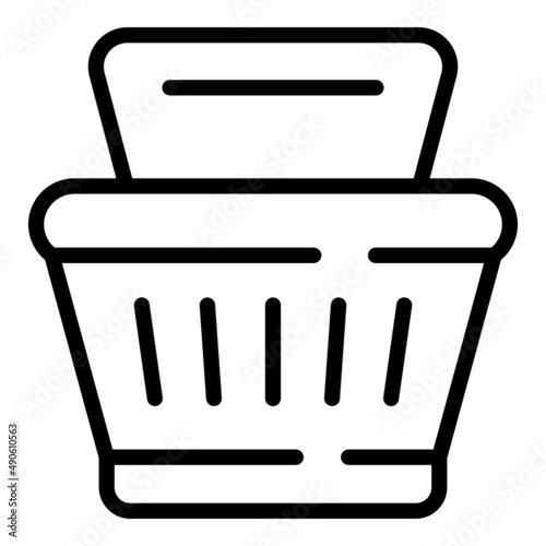 Shop basket icon outline vector. Vegetable milk. Vegan drink