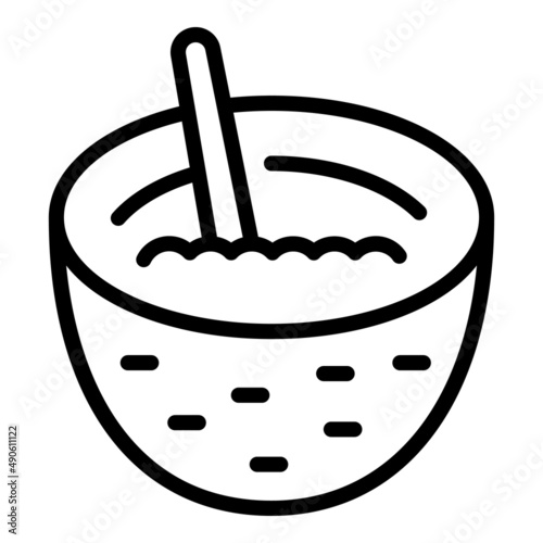 Coconut cocktail icon outline vector. Vegetable milk. Vegan drink
