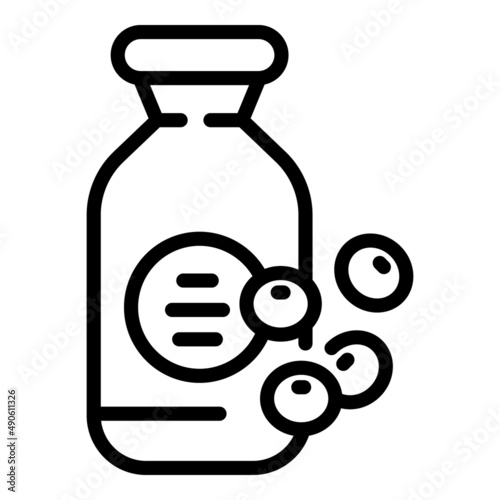 Milk bottle icon outline vector. Vegetable plant. Drink food