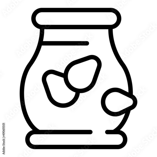 Almond milk jug icon outline vector. Plant soy. Vegan drink