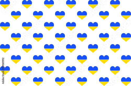Background with hearts with blue and yellow colors of Ukraine