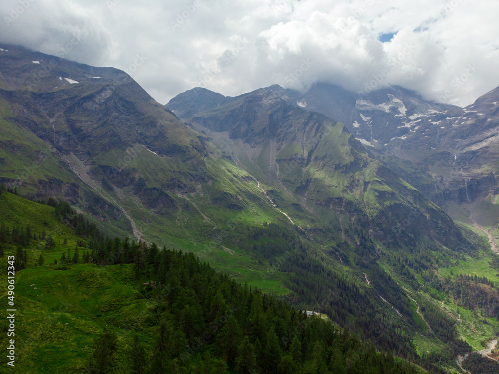 Magnificent panoramic view of the Alps, mountains of Austria