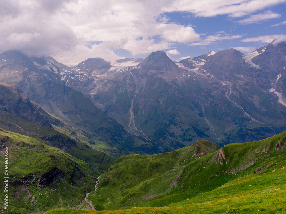 Magnificent panoramic view of the Alps, mountains of Austria