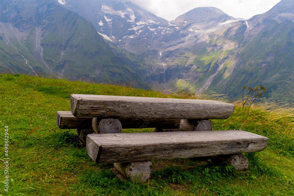 Resting place in the mountains in the Alps