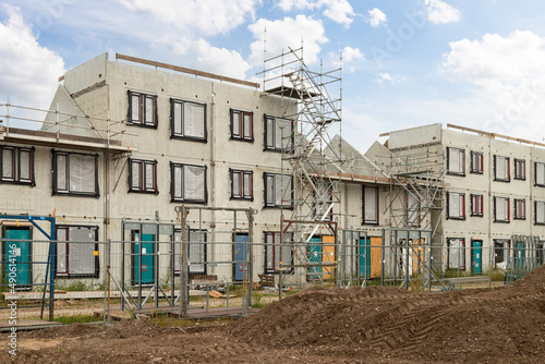 Construction of new homes in a new residential area. photo