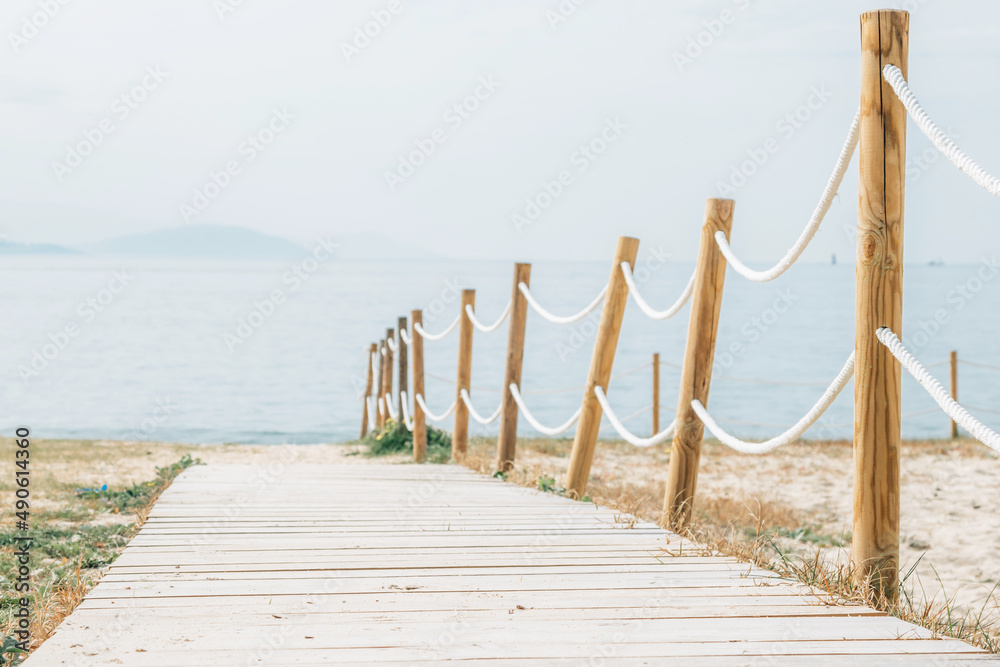 Obraz premium rodeira beach landscape in cangas, pontevedra, galicia, spain