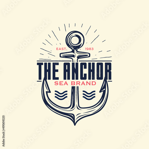 Anchor logo. Nautical sailing club.