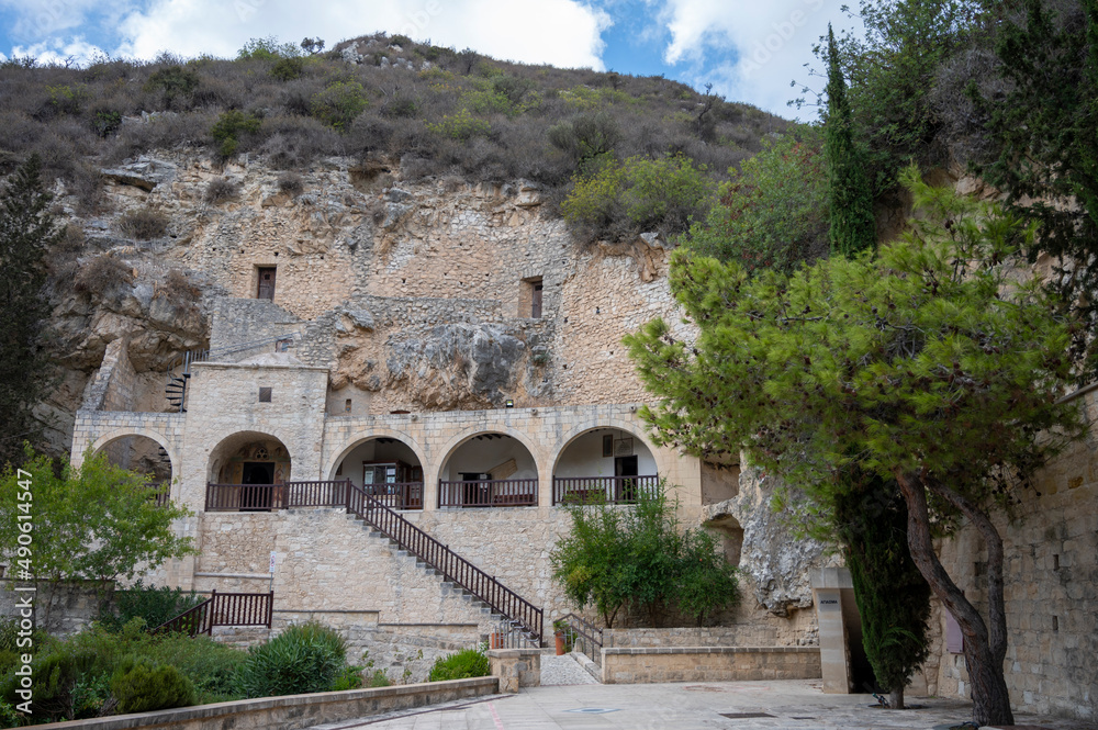 Fototapeta premium View on walls and buildings of Agios Neophytos Monastery on Cyprus