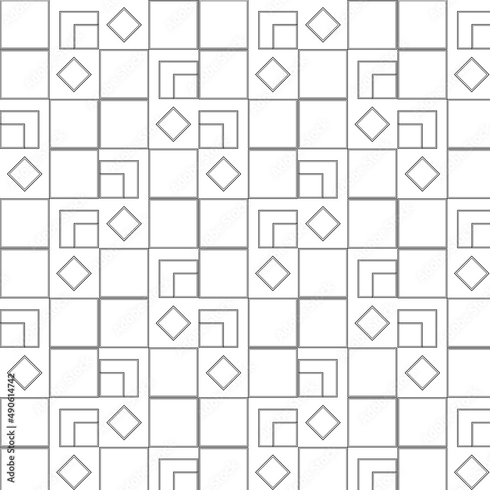 Geometric pattern of only squares Number pattern
