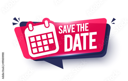 Save The Date Label With Calendar Icon