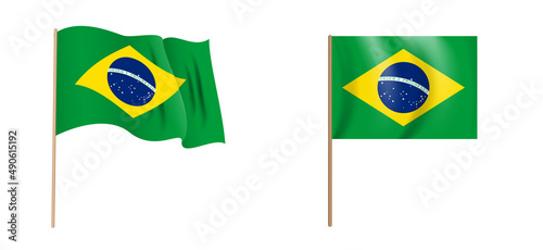 Free Download colorful naturalistic waving Brazilian flag. Illustration - GFXLoad