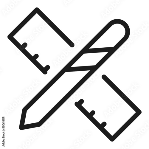 Pen ruler icon outline vector. Edit tool. Interface data