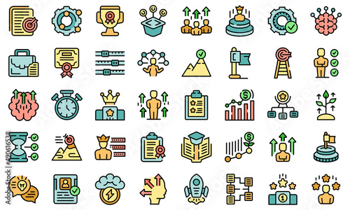 Skill level icon outline vector. Expert success. Start game