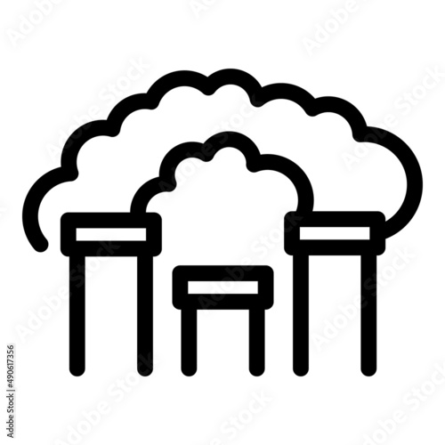 Smoking factory icon outline vector. Wind flow. Air clean
