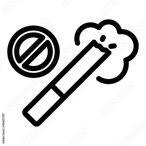 Smoking air icon outline vector. Clean filter. Dust virus