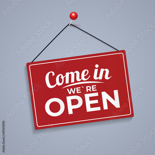 Come in We Are Open Icon Sign Illustration