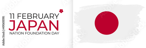 11 february Japan nation foundation day background Template design for card, ...