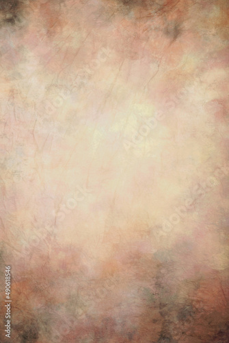 Fototapeta Neutrals and peach / pink / browns, paint stroke fabric cloth background for portraits and more