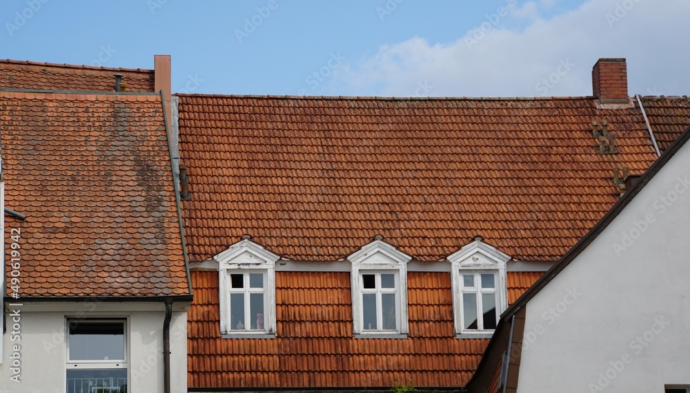 Dächer von alten Häusern