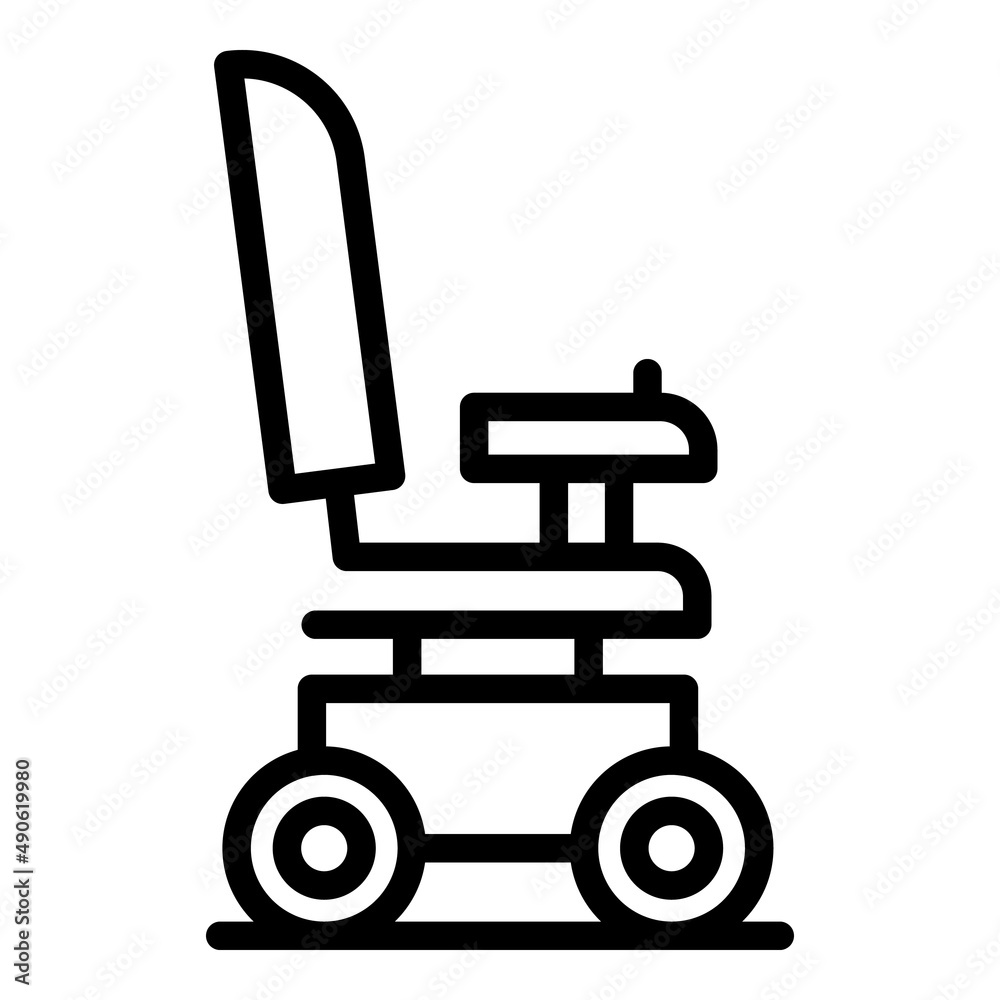 Automatic electric wheelchair icon outline vector. Scooter chair. Power drive Automatic electric wheelchair icon outline vector. Scooter chair. Power drive
