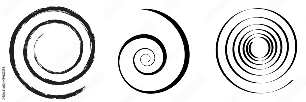 Spirals, swirl, twirl design element vector