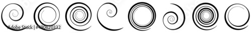 Spirals, swirl, twirl design element vector