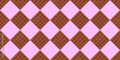 Pattern of chocolate bars against. Chocolate bar seamless pattern. Vector illustration