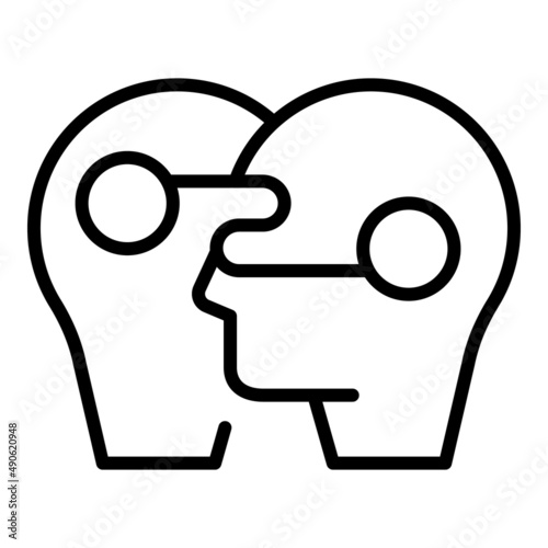 Head work icon outline vector. Mental intelligence. Health mind