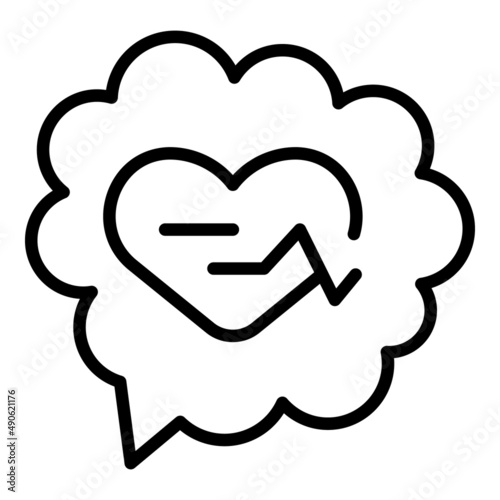 Emotional chat icon outline vector. Mental brain. Mind health
