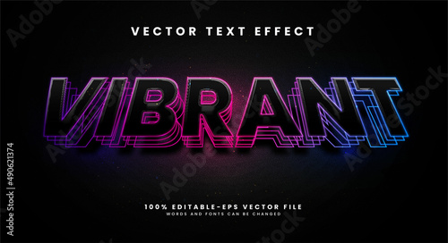 Vibrant editable text style effect with neon light themes.