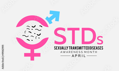 Sexually transmitted diseases awareness month. Vector template for banner, card, poster, background.