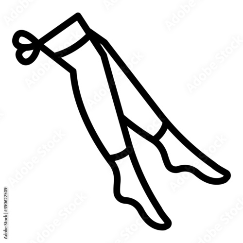 Lymphatic stockings icon outline vector. Compression leg. Woman blood