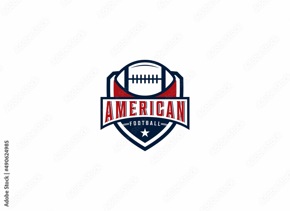 american football logo template vector, icon in white background