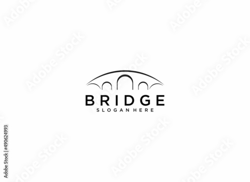 simple bridge logo template in white background