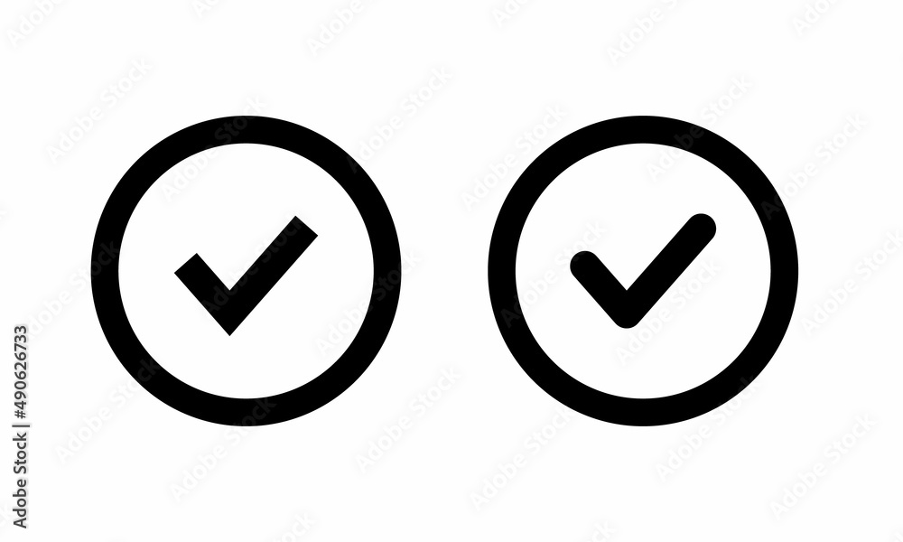 Check Mark Icon Sign Symbol in Circle Line Check Mark Icon Sign Symbol in Circle Line