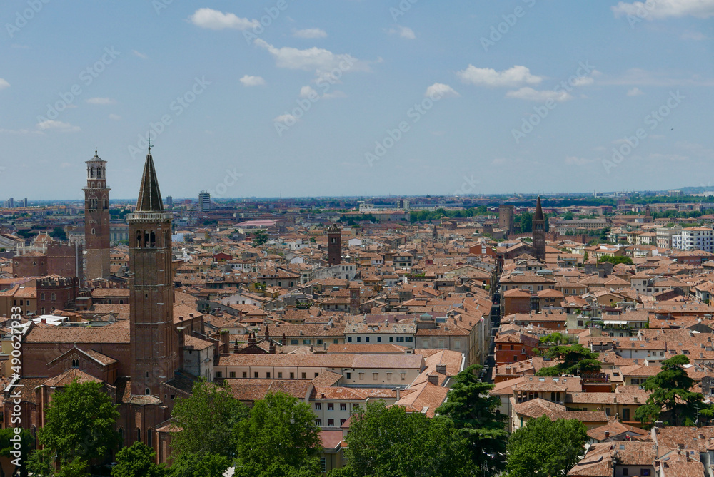 Verona cityscape from Mont Pietra
