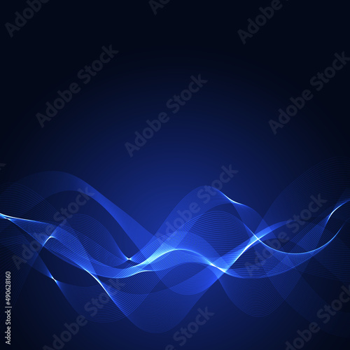 Colorful background with blue curves lines. © serjiob74