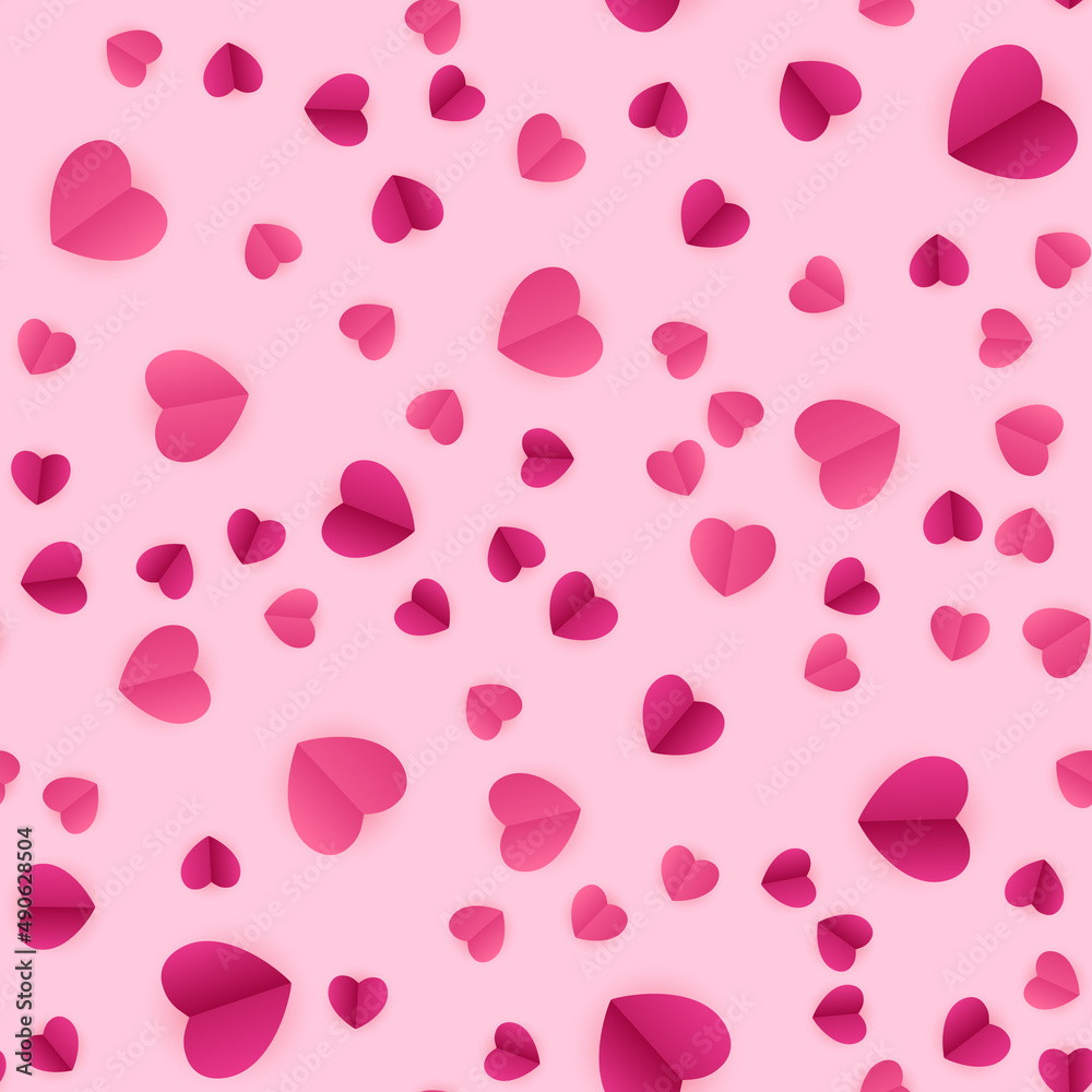 Abstract Heart Seamless Pattern Background. Illustration