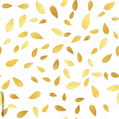 Golden Leaves Seamless Pattern Background Illustration