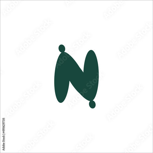 N logo isolated on white background
